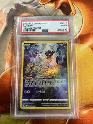 Mew GG10/GG70 Crown Zenith PSA Graded 9 Pokemon Trading Card Game