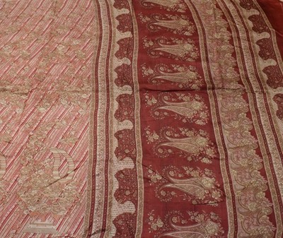 Sushila Vintage Indian Saree 100% Pure Silk Printed Soft Craft 5 Yard Fabric