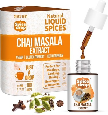 Spice Drop Chai Masala Extract ardamom, Ginger & Black Pepper 5ML - 1 drop/cup