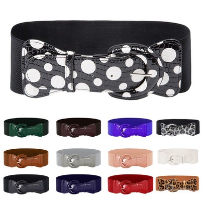 Damen Gürtel Rund Taille Bund Stretchy Vintage Elastic Frauen Gummibund
