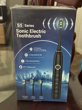 S5 Series  Sonic Electric Toothbrush w/ 8 Brush heads, USB - Black