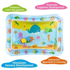 Baby Water Play Mat Inflatable Tummy Time Sensory Activity Pad for Infants USA