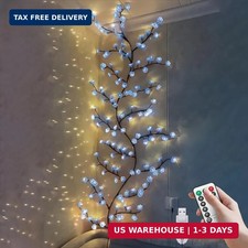 Blue Cherry Enchanted Willow Vine Lights,4FT 48 LED Cherry Blossom Lights with R