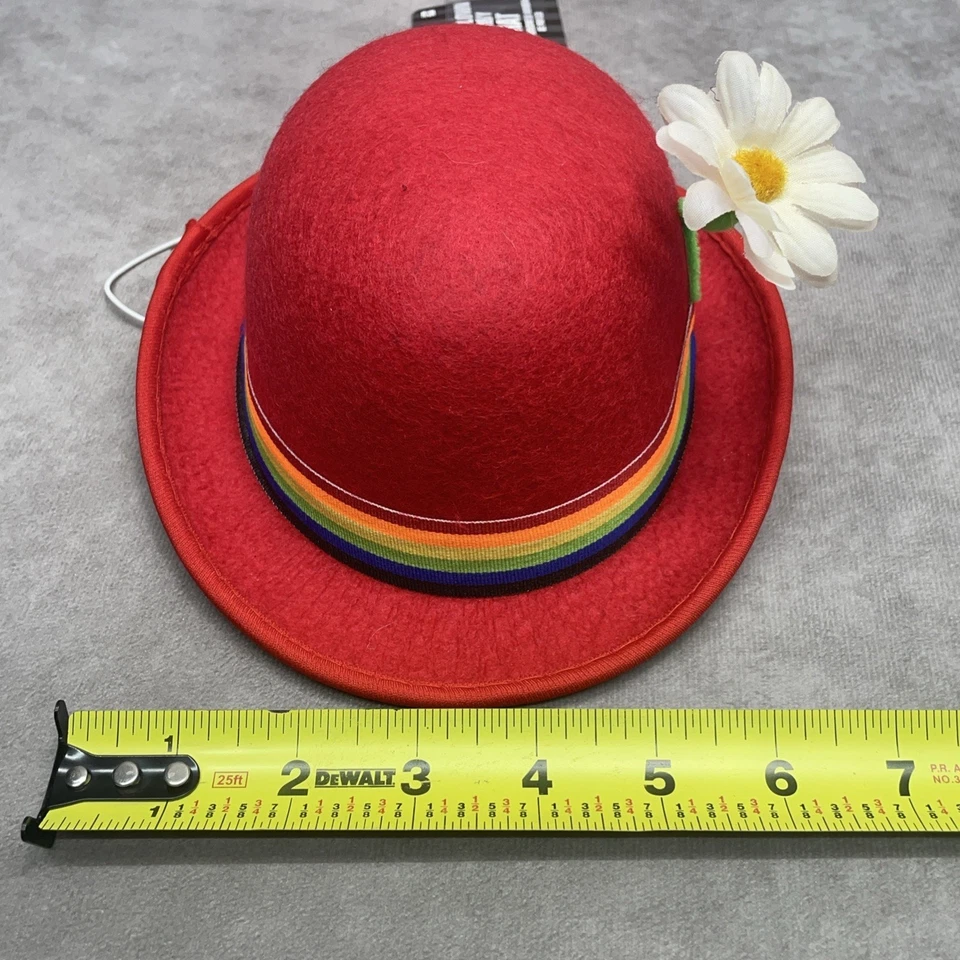 Nuevo con etiquetas Mini Payaso Derby Sombrero Rojo con Flor Disfraz Accesorio Halloween Juegos con disfraces Foto 3 de 4