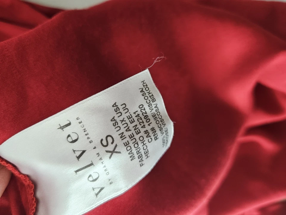 Mini Vestido VELVET By Graham & Spencer Rojo Viscosa Marsh Xs $248  Foto 4 de 4