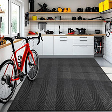 Heavy Duty 4' x 12' Non-Slip Outdoor Entrance Mat - Charcoal Grey
