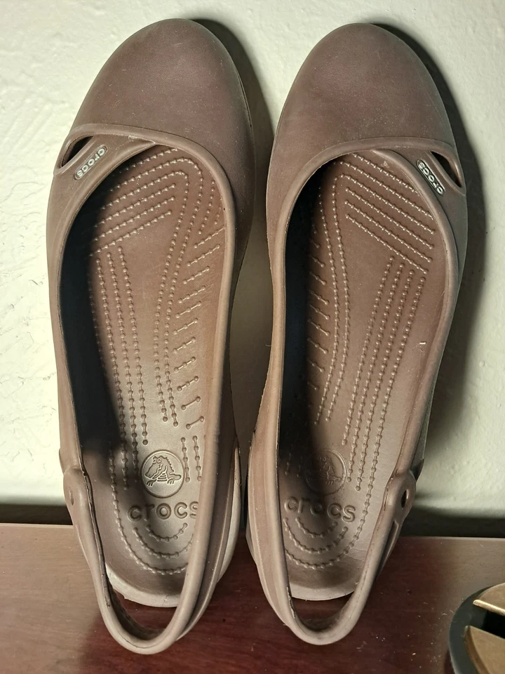 Zapatos Crocs Para Mujer Talla 11 W Olivia Planos Punta Cerrada Cordones Ligeros Foto 2 de 4