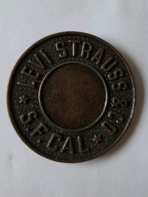 LEVI STRAUSS & CO. S.F. CAL JEANS BUTTON Grommet BELT BUCKLE Vintage 1970'S