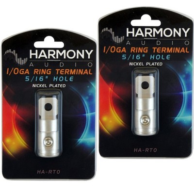Harmony Audio HA-RT0 Car Stereo Power/Ground 1/0 Gauge 5/16'' Ring Terminal Pair