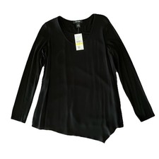 NWT Karen Kane M Black Long Sleeve Stretch Scoop Neck Transitional Capsule Tunic