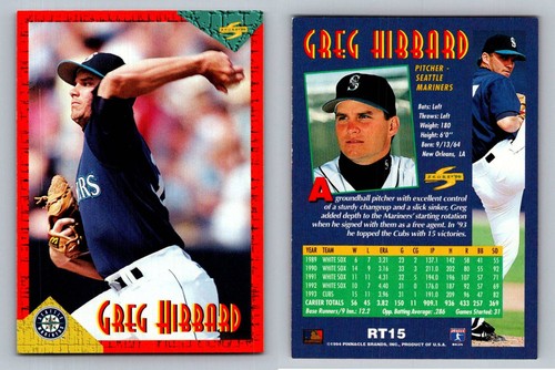 Greg Hibbard Pitcher Seattle Mariners Score 1994 Card RT15 Sports Memorabilia