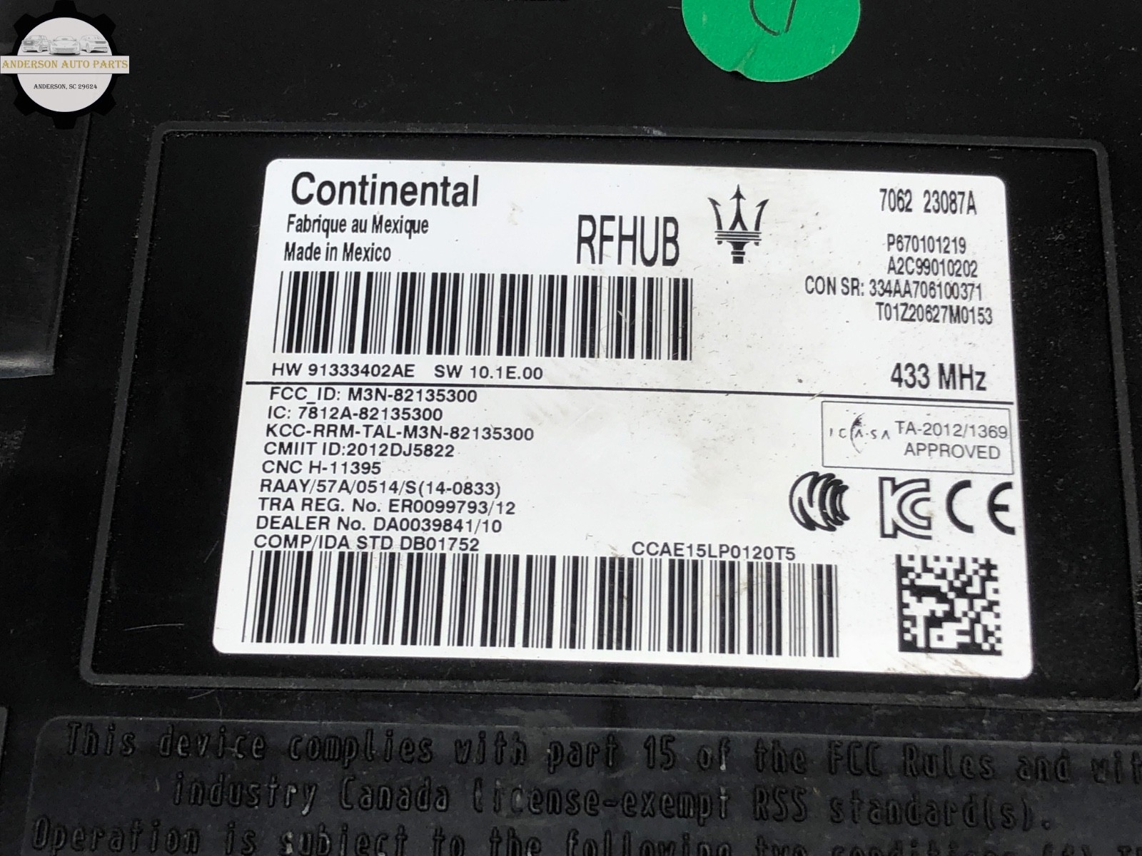 2017-2024 MASERATI LEVANTE KEYLESS ENTRY CONTROL MODULE OEM