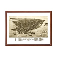 Old Map of Key West, FL 1884 - Vintage Key West Florida Art
