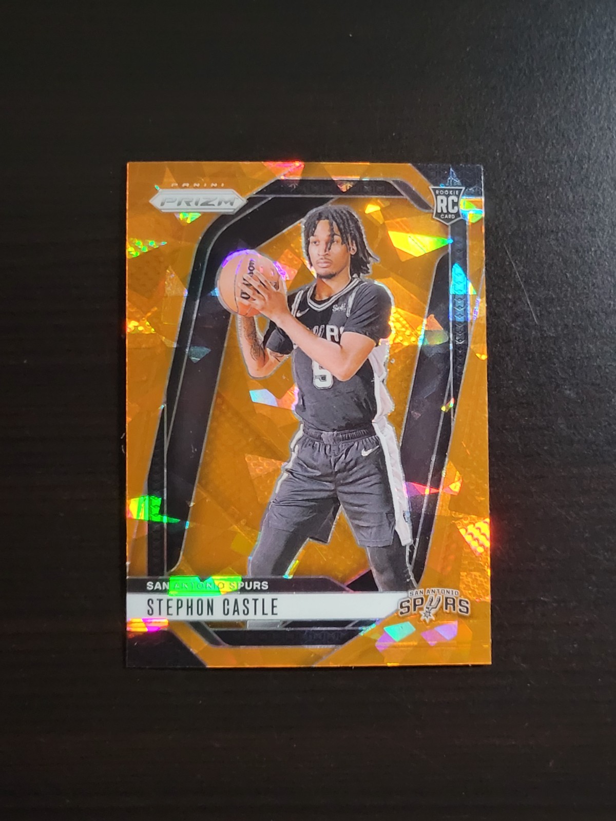 Stephon Castle 2024-25 Prizm Orange Ice Prizm #234 (RC) - San Antonio Spurs