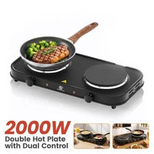 SUPERLEX Electric Hot Plate Portable Double Table Top Cooker Kitchen Hob Stove