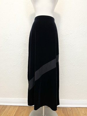 Vintage 90s Y2K Skirt Maxi Velvet Mesh Panel Whimsigoth Goth Express Large L
