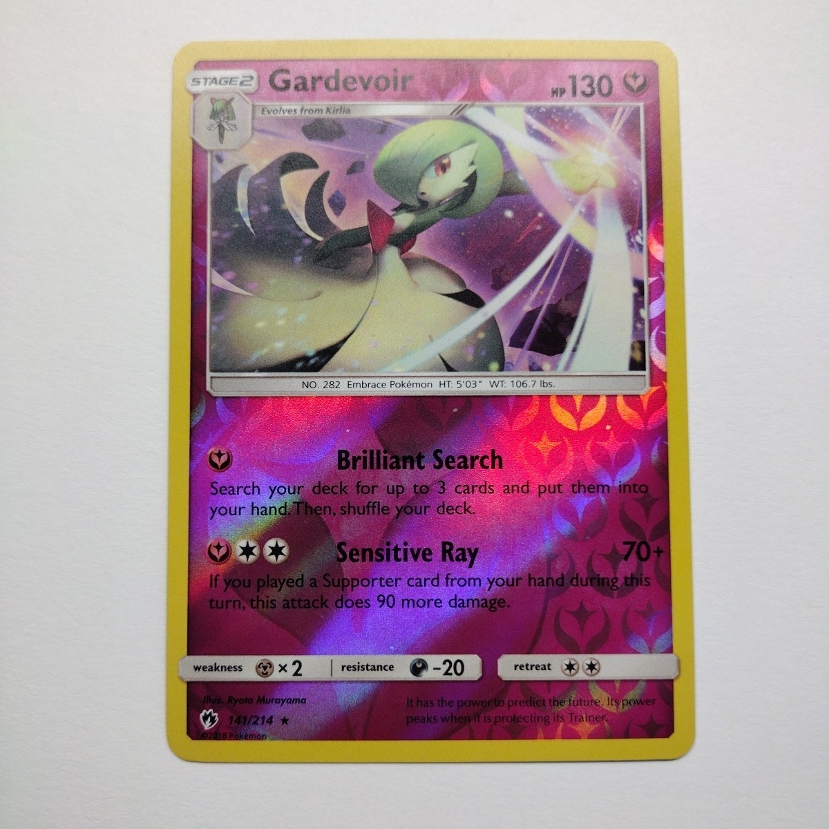 Pokemon Card Gardevoir Lost Thunder Reverse Holo Rare 141/214 Near Mint