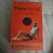 Thinx for All Period Underwear Panties Black Super Absorption LARGE NEW NIB