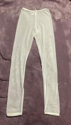 Vintage American Apparel White Net Sheer Footless Tights Size S NWOT