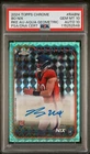 2024 Bo Nix Topps Chrome Rookie Auto Aqua Geometric Refractor /199 PSA 10/10