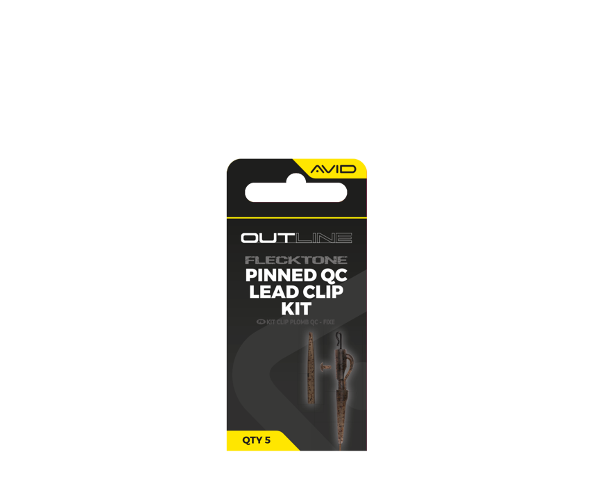 Avid Outline FleckTone Pinned QC Lead Clip Kit / Carp Fishing Tackle