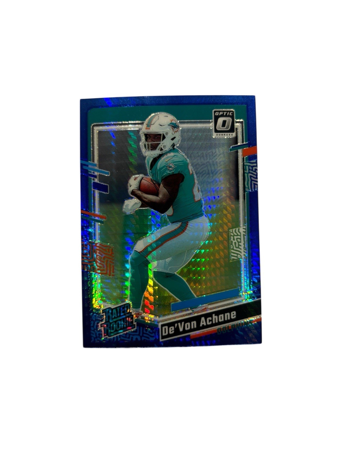 2023 Panini Donruss Optic - Rated Rookie De'Von Achane #269 Blue Hyper Prizm