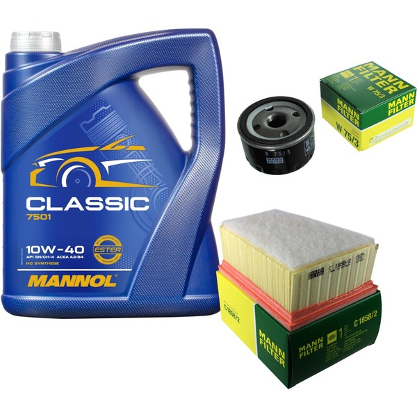 Inspektionspaket 5L Mannol Classic 10W-40 FüR Dacia Duster Logan MCV 1.6 16V-image