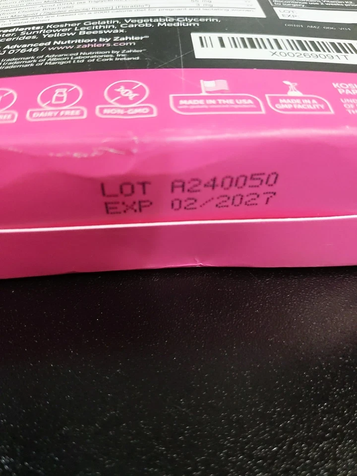 Zahler 产前 + DHA 300 最佳配方母亲儿童营养 60 粒软胶囊 #L2 — 第 3/4 张图片