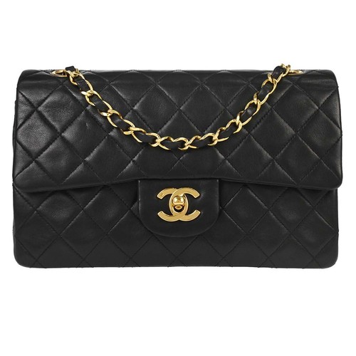 Chanel Black Lambskin Small Classic Double Flap Shoulder Bag 167389