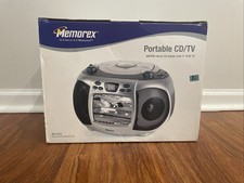 NEW Memorex Black White TV AM/FM Stereo Radio CD Player Boombox MPT3470 RARE