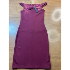 Walter Baker Burgundy Off the Shoulder Midi Dress - Cocktail, Party - Size M NWT