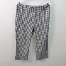 Lauren Active Ralph Lauren Capri Womens 10 Cotton Stretch Gingham Black White