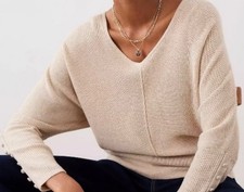 Image of Mint Velvet Wide Neck Batwing Jumper, Natural