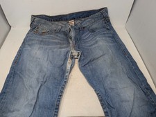 True Religion Men’s Jeans 38 Made in USA Straight Leg Distressed Denim (211)