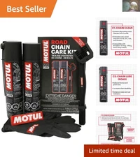 Motorcycle Care Package: C1 Chain Cleaner & C2 Lubricant with Cleaning Tools
