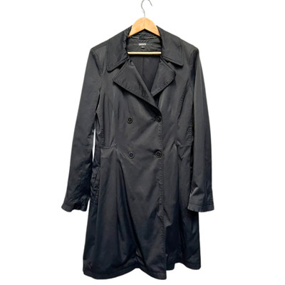DKNY schwarze Jacke Mantel M Mac Trench stilvoll klassisch