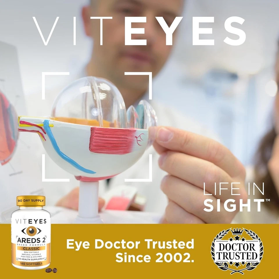 Витамины для здоровья глаз Viteyes AREDS 2 — классическая макулярная формула, 180 гелевых капсул - Изображение 4 из 4