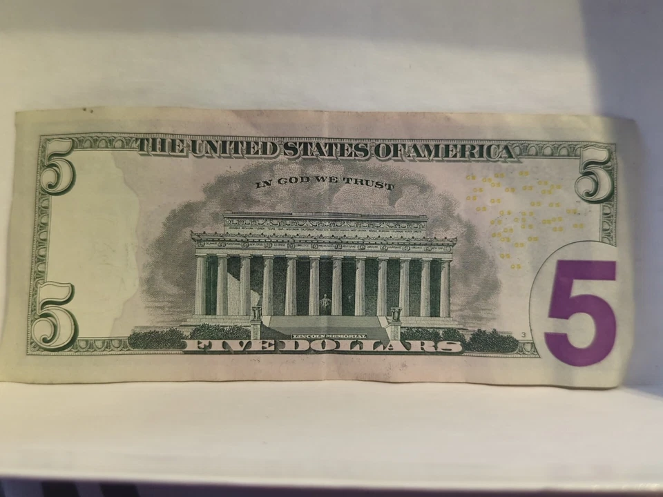 November 29th 1990 QA 11291990 D Five 5 Dollar Bill BIRTHDAY Note - Image 3 of 3