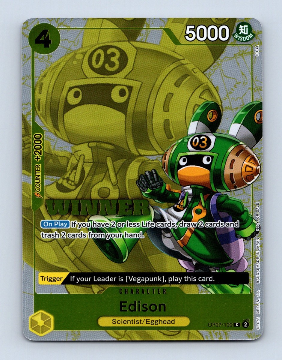 Edison OP07-100 Winner Pack 2024 Promo Prize Foil One Piece Card