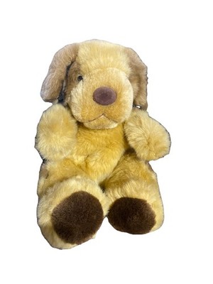Vintage Salco Kuscheltier Plüschtier Hund - Gold Welpe Rentner Stofftier mit Etikett