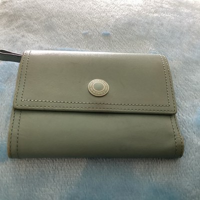 Coach Chelsea Light Blue Leather Card Coin Trifold Wallet Vintage