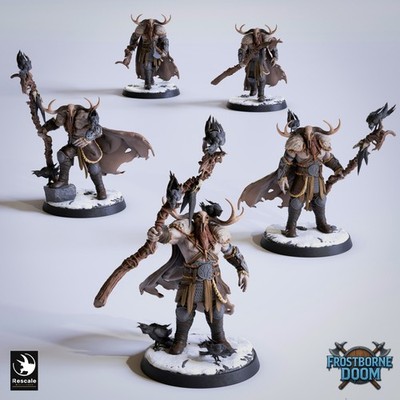 Vargid Mage D&D Tabletop Resin Mini 5 verschiedene Posen