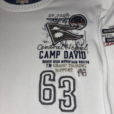 Camp David Men s Long Sleeve Sweater XL 44  Chest Actual Nepal 63 White In EUC