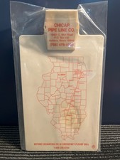 VINTAGE UNUSED MINT CHICAP PIPE LINE COMPANY MOKENA ILLINOIS PLASTIC CLIPBOARD
