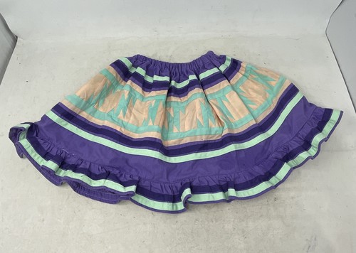 Native American Seminole Miccosukee Patchwork Handmade Colorful Girl Skirt (44)