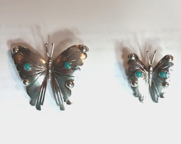 Sterling silver butterflies made in Mexico.Vintage. Stamped.