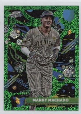 2025 Topps Cosmic Chrome Green Space Dust Refractor 56/75 Manny Machado #86 1ub2