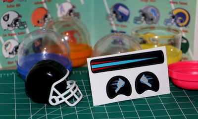 Old AFL KC Command Arena Football Vending Decals and Football Gumball Helmets