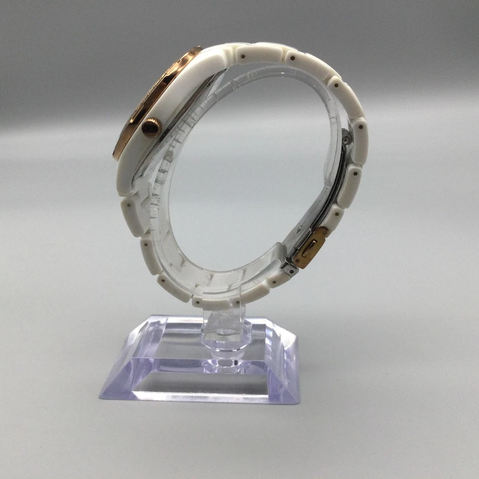 Reloj Mujer Reliquia 28mm Tono Oro Rosa Cristales Día Fecha ZR15526 Batería Nueva 7" Foto 3 de 4