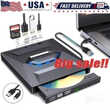 External CD DVD Drive USB 3.0 Writer Burner Player for PC Laptop Windows 11 10